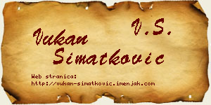 Vukan Simatković vizit kartica